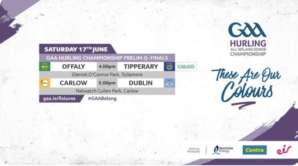 And then there were 8! This weekend the GAA Hurling Championship